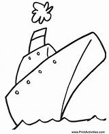 Ship Cartoon Boat Coloring Clipart Cliparts Steam Going Where Library sketch template
