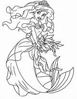 Arielle Meerjungfrau Prinzessin Fisch sketch template