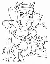 Ganesha Coloring Pages Lord Hanuman Ganesh Kids Standing Sketch Drawing Guard National Sketches Color Rama Getdrawings Getcolorings Simple Paintingvalley Books sketch template