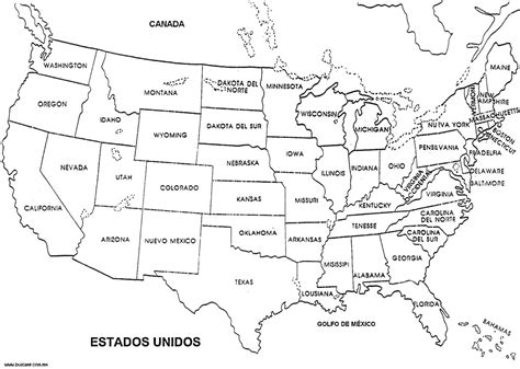Mapa Dos Estados Unidos Mapa Político Estados E Capitais Para Colorir