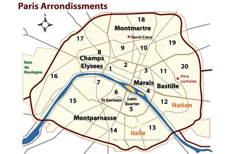 paris arrondissements map  guide