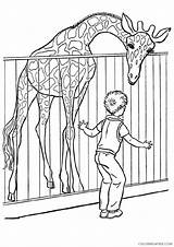 Zoo Coloring Pages Coloring4free Giraffe Cage Printable Related Posts Realistic Books sketch template