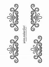 Stencils Swirl Printable Flourish Stencil Print Flower Designs Coloring Pages Patterns Swirls Templates Tambour Color Fun Printables Board Letter Border sketch template