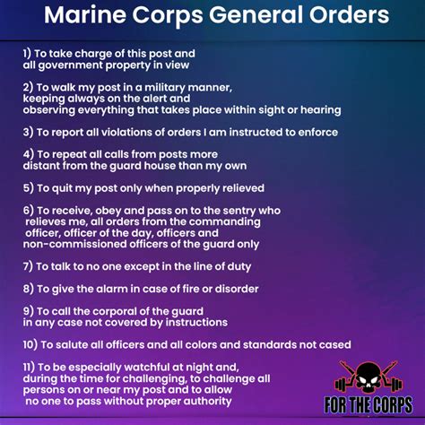 general orders   marine corps   corps