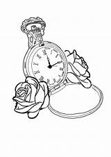 Pocket Tattoo Outline Drawing Clock Coloring Tumblr Tattoos Vintage Drawings Sketch Awareness Rose Pages Template Watches Flash Visit Sleeve Wonderland sketch template