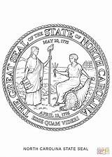 Coloring State Seal Carolina North Pages Printable Through sketch template