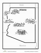 Arizona Worksheets Map Coloring Geography Worksheet Grade 389px 62kb History School Maps Choose Board States sketch template