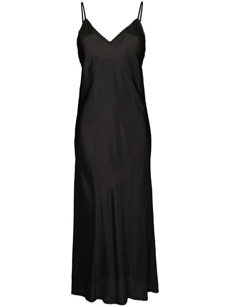 Lee Mathews V Neck Slip Dress With Lace Black Slip Dress Lace