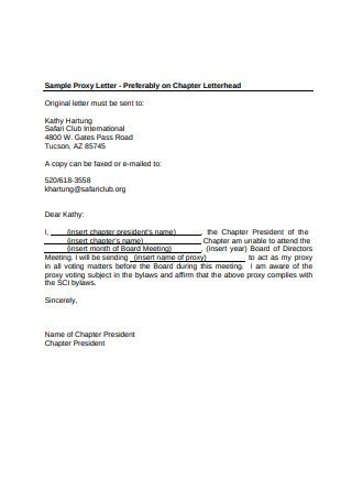 sample proxy letter templates   ms word
