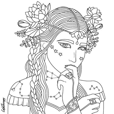 beauty coloring page people coloring pages adult coloring pages