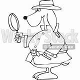 Dog Magnifying Glass Clipart Detective Outlined Djart Private Royalty Illustration Vector Using sketch template