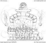Fireplace Christmas Stockings Illustration Clipart Candles Vector Drawing Royalty Bannykh Alex Getdrawings sketch template