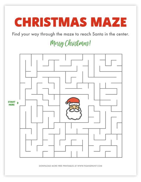 printable christmas maze christmas games  activities