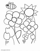 Spring Pages Coloring Color Simple Printable Preschool Seasons Colouring Print sketch template