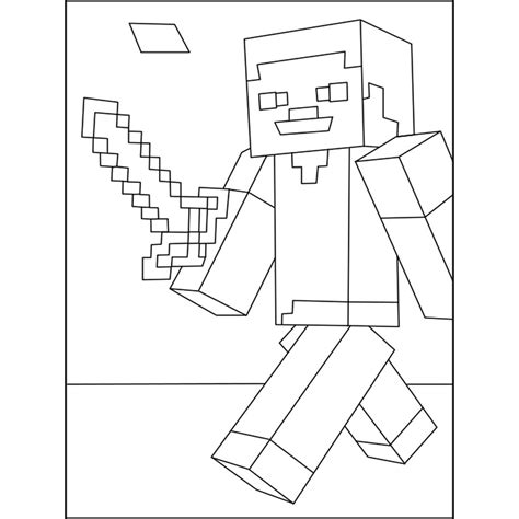 minecraft steve coloring pages  diamond sword xcolorings