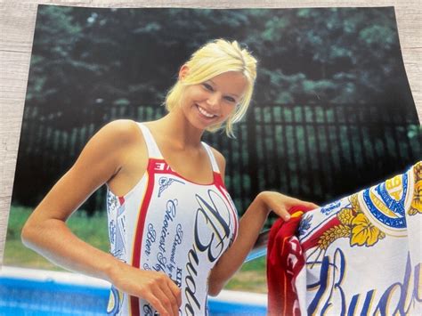 Vintage 90s Budweiser Bud Light Beer Sexy Girl Swimsuit Pool Promo