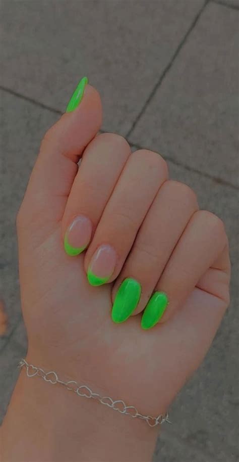 trendy ways  wear green nail designs neon green nails