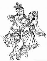 Krishna Radha Coloring Clipart Pages Gods Hindu Drawing Kids Lord Colour Cliparts Colouring Wallpaper Printable Janmashtami Goddesses Festival Mythology Google sketch template