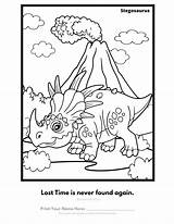 Volcano Stegosaurus sketch template