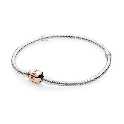 silver charm bracelet  pandora rose clasp pandora jew