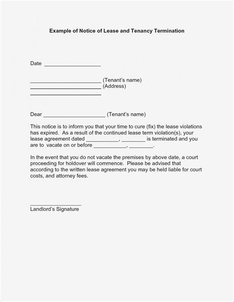 lease termination letter to tenant from landlord