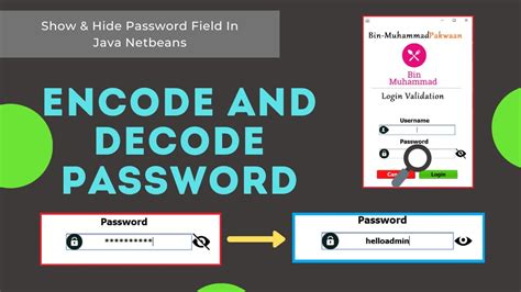 java   show  hide password  java  netebans encode decode password field