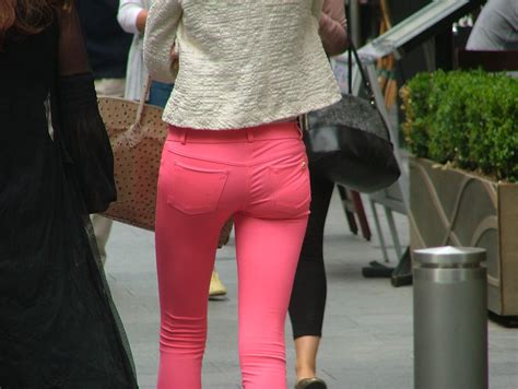 mis lovely skinny teen in tight pink jeans vpl too
