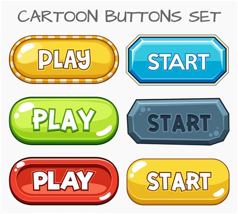 cartoon buttons set gamevector illustration  vector art  vecteezy