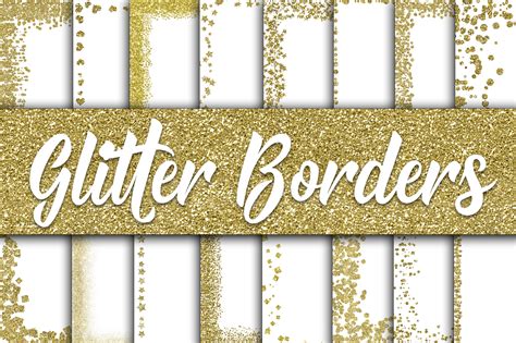 gold glitter borders digital paper graphic  oldmarketdesigns