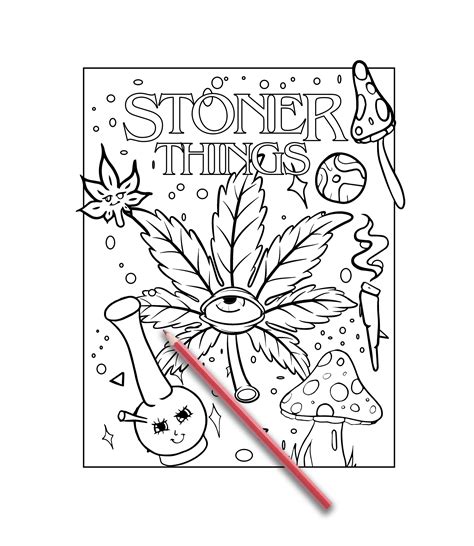 stoner coloring page colouring page  adults stoner etsy