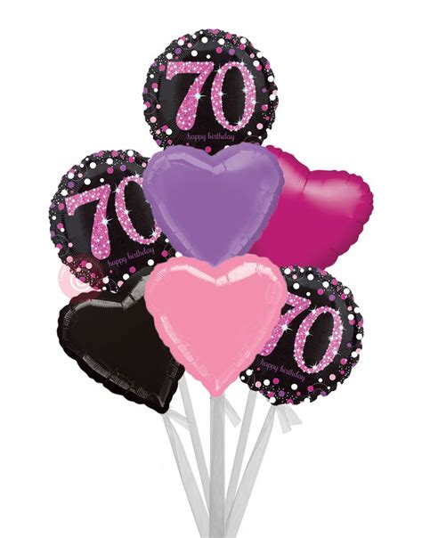 Personalised 70 Pink Celebration 70th Happy Birthday Balloons