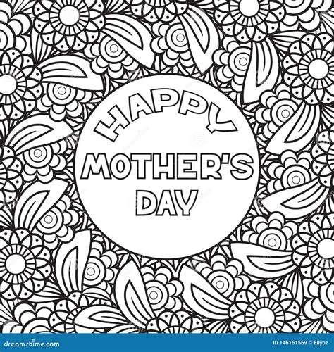 happy mothers day coloring page stock vector illustration  outline