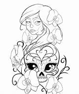 Pages Skull Coloring Girl Getcolorings sketch template