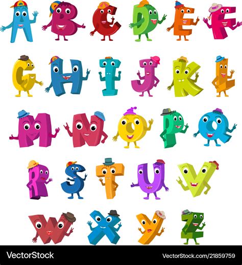 funny letters alphabet cartoon illustration cartoon vectors