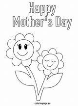 Mothers Coloring Mother Pages Happy Greeting Card Printable Cards Kids Sheets Sheet Drawing Flowers Mom Template Activities Flower Book Colouring sketch template