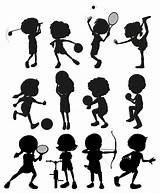 Silhouette Sports Playing Kids Vector Vecteezy Different sketch template