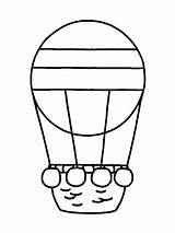Balloon Air Hot Coloring Simple Pages sketch template