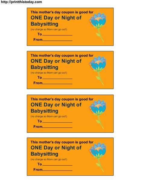 babysitting coupon template word perfect template ideas