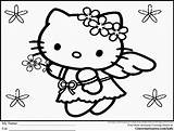 Coloring Kitty Hello Pages Printable Sheets Kids Christmas Sheet Angel sketch template
