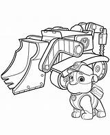 Coloring Paw Patrol Rubble Print Car Vehicle sketch template
