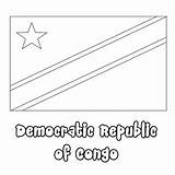 Africa Flag Templates Coloring Congo sketch template