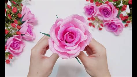 cách làm hoa hồng bằng giấy nhún siêu dễ và Đẹp như thật hoa hoa