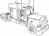 Coloring Pages Peterbilt Truck Semi Trailer Drawing Outline Trucks Old 379 Printable Big Kids Cabover Vrachtwagens Colouring Color Drawings Template sketch template