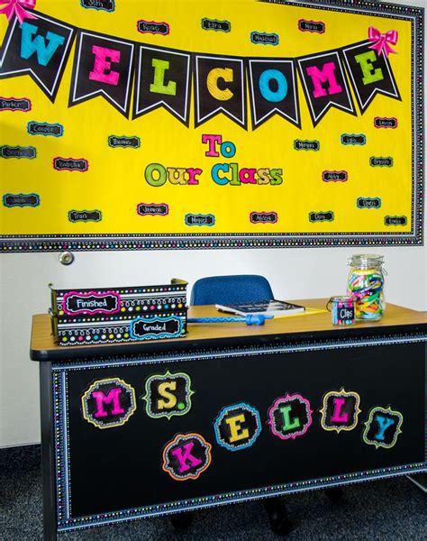 chalkboard brights pennants  bulletin board display