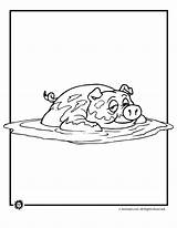 Mud Pigs Puddle sketch template