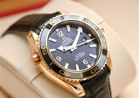 omega seamaster planet ocean   rose gold  mm autwatchcom