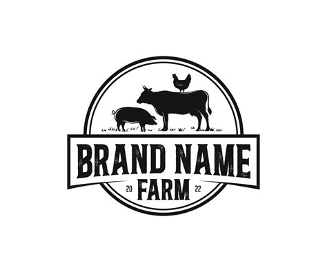 animal farm logo livestock farm animal logo design cattle farm logo template  vector