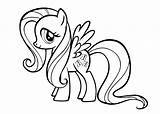 Coloring Pages Pony Little Cartoon Fluttershy sketch template