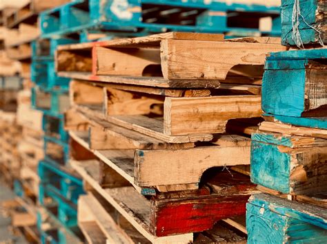 wooden pallets  stock photo