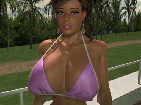 two 3d toon hotties with enormous knockers having fun by the pool pichunter